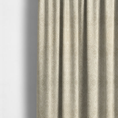 Istanbul Range Of Faint Paisley Pattern In Silver Grey Colour Furnishing Fabric CTR-239 - Made To Measure Curtains