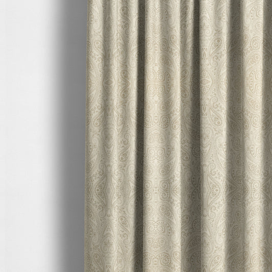 Istanbul Range Of Faint Paisley Pattern In Silver Grey Colour Furnishing Fabric CTR-239 - Made To Measure Curtains