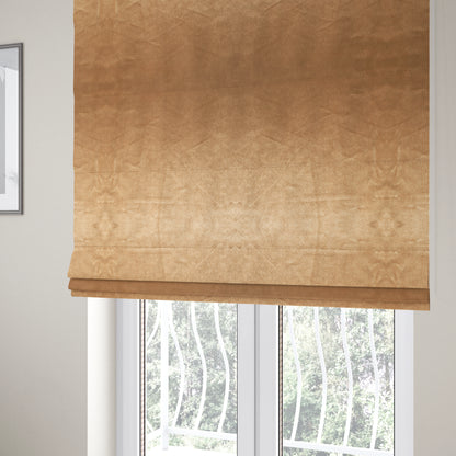 Madrid Soft Plain Shimmer Velvet Golden Brass Upholstery Fabric CTR-2391 - Roman Blinds