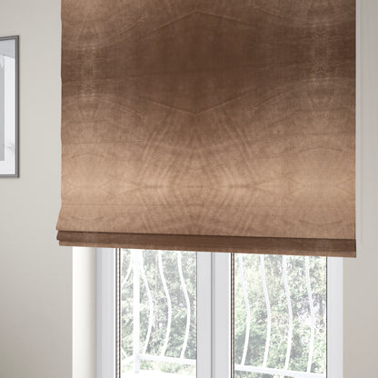 Madrid Soft Plain Shimmer Velvet Copper Brown Upholstery Fabric CTR-2392 - Roman Blinds