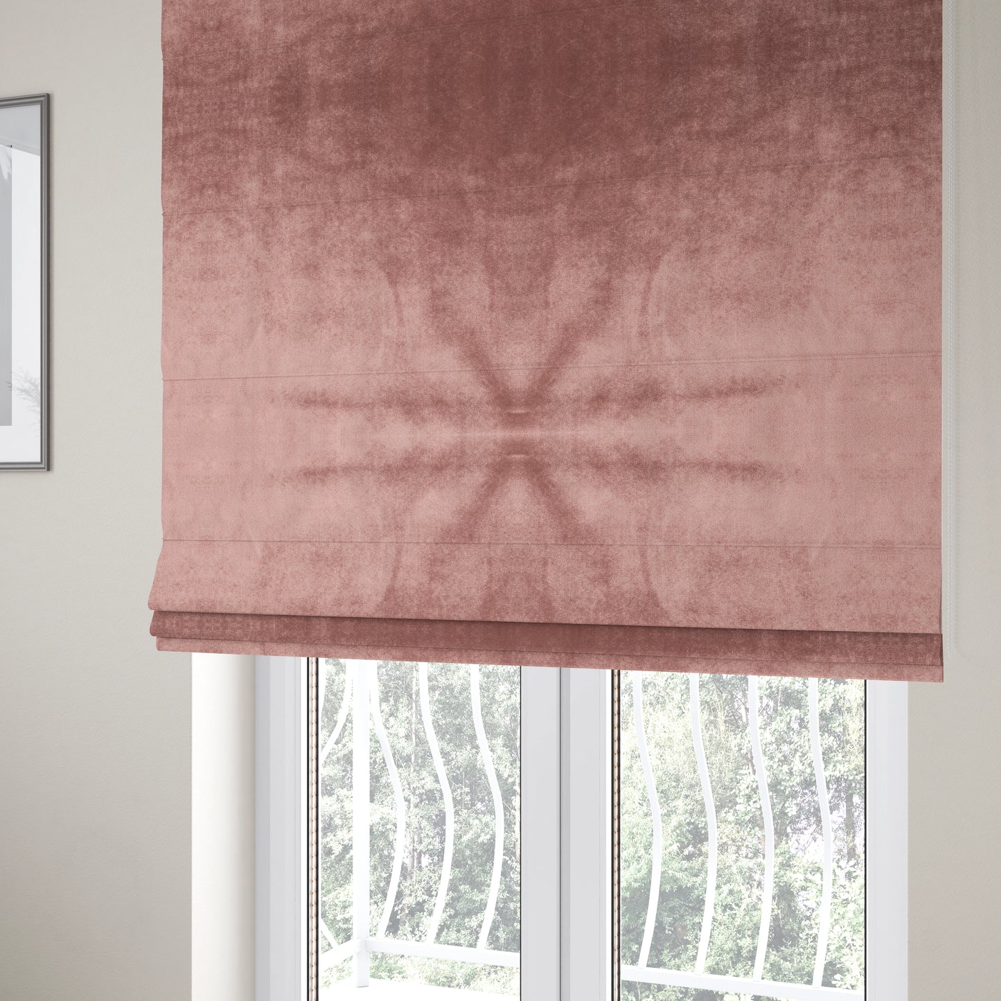 Madrid Soft Plain Shimmer Velvet Pink Upholstery Fabric CTR-2394 - Roman Blinds