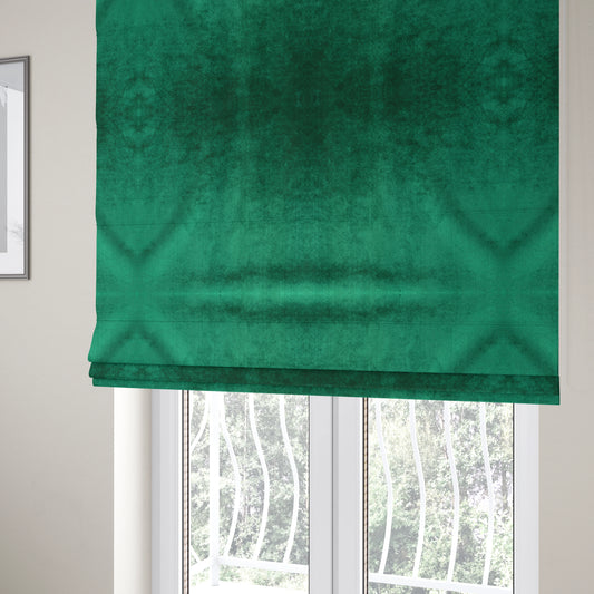 Madrid Soft Plain Shimmer Velvet Green Upholstery Fabric CTR-2399 - Roman Blinds