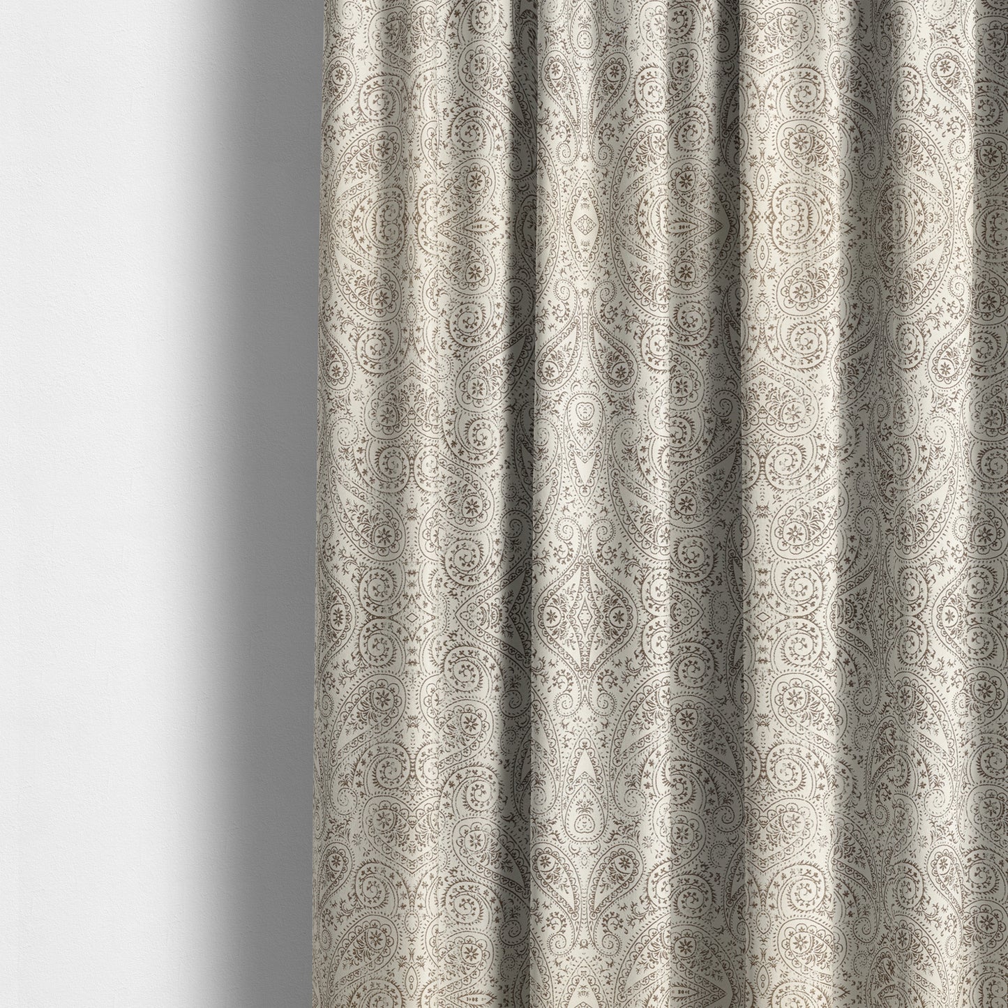 Istanbul Range Of Faint Paisley Pattern In Brown Colour Furnishing Fabric CTR-240 - Made To Measure Curtains