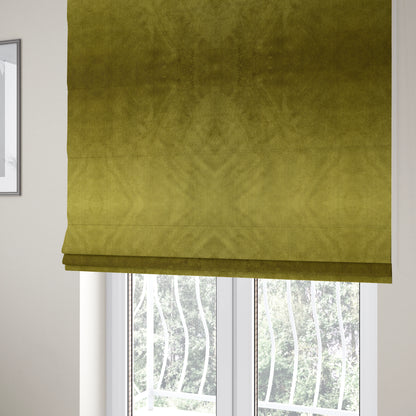 Madrid Soft Plain Shimmer Velvet Yellow Upholstery Fabric CTR-2400 - Roman Blinds