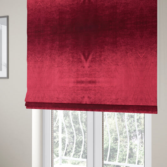 Madrid Soft Plain Shimmer Velvet Red Upholstery Fabric CTR-2405 - Roman Blinds