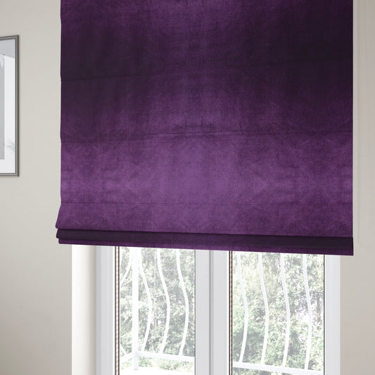 Madrid Soft Plain Shimmer Velvet Violet Purple Upholstery Fabric CTR-2406 - Roman Blinds