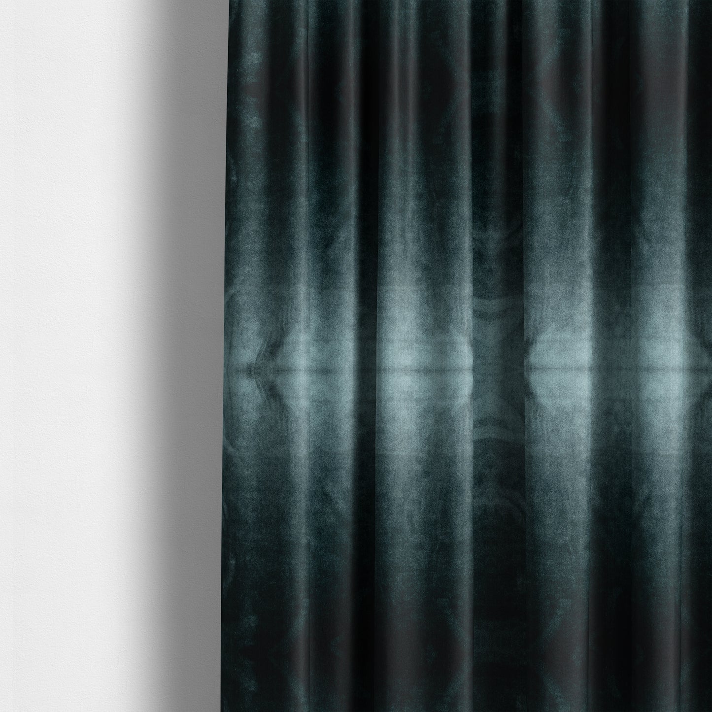 Madrid Soft Plain Shimmer Velvet Teal Blue Upholstery Fabric CTR-2408 - Made To Measure Curtains