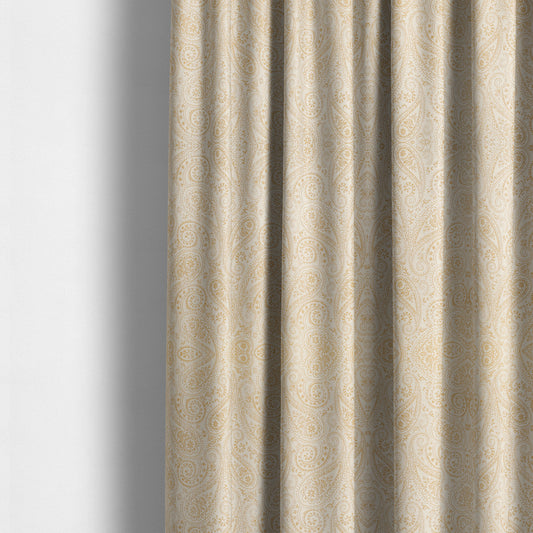 Istanbul Range Of Faint Paisley Pattern In Gold Yellow Colour Furnishing Fabric CTR-241 - Made To Measure Curtains