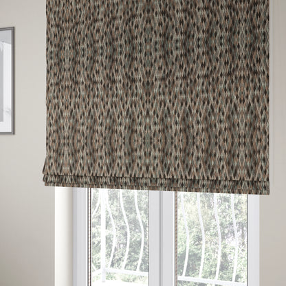 Morelia Mosaic Pattern Quilted Black Brown Upholstery Fabric CTR-2411 - Roman Blinds