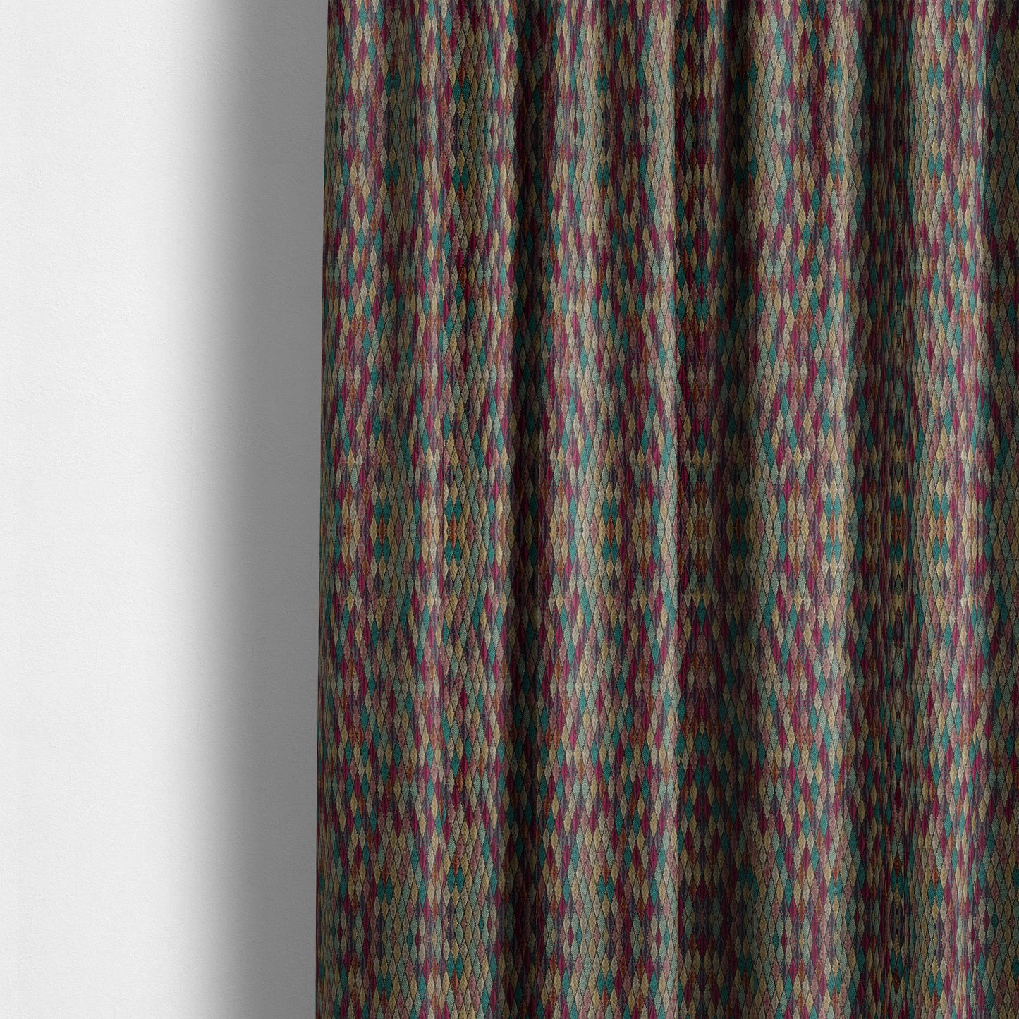 Morelia Mosaic Pattern Quilted Rainbow Tones Upholstery Fabric CTR-2412 - Made To Measure Curtains