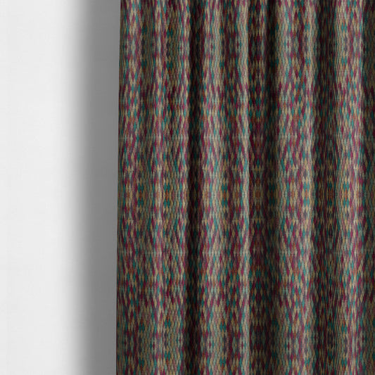 Morelia Mosaic Pattern Quilted Rainbow Tones Upholstery Fabric CTR-2412 - Made To Measure Curtains