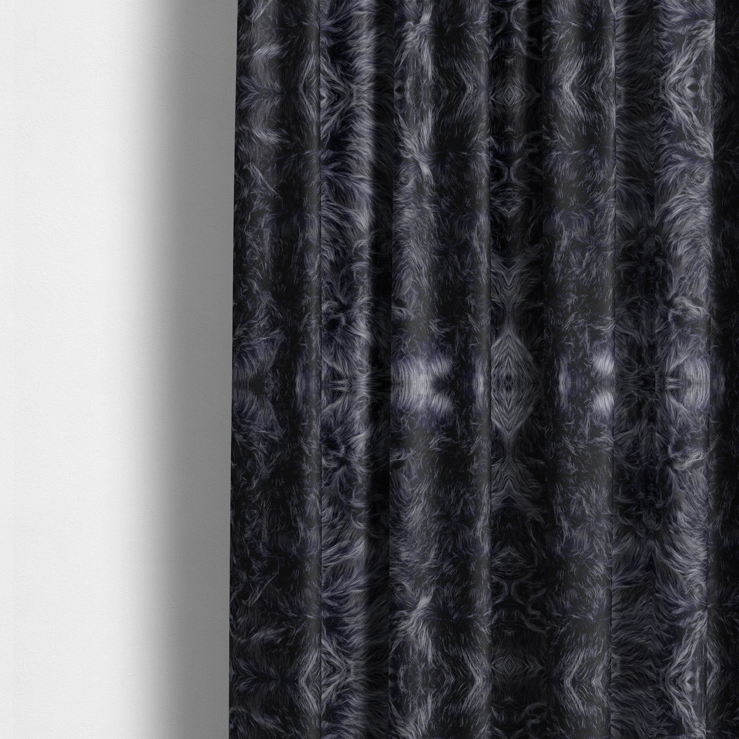 Silkie Faux Fur Material Dark Blue Colour Fabric CTR-2415 - Made To Measure Curtains