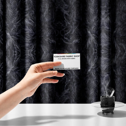 Silkie Faux Fur Material Dark Blue Colour Fabric CTR-2415 - Made To Measure Curtains