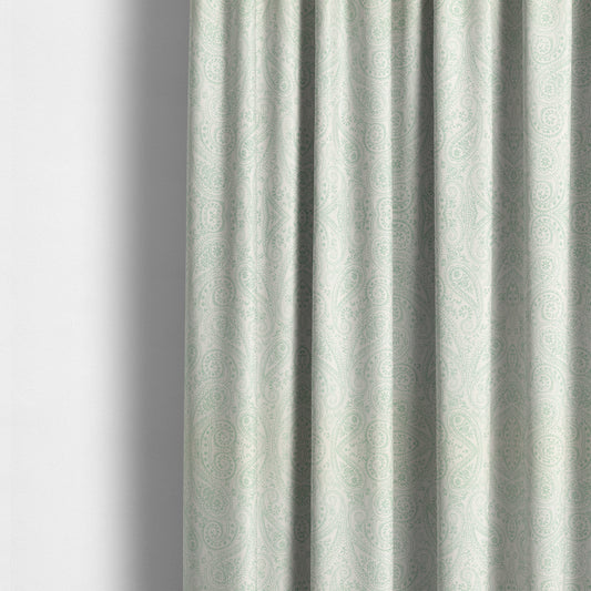 Istanbul Range Of Faint Paisley Pattern In Green Colour Furnishing Fabric CTR-242 - Made To Measure Curtains