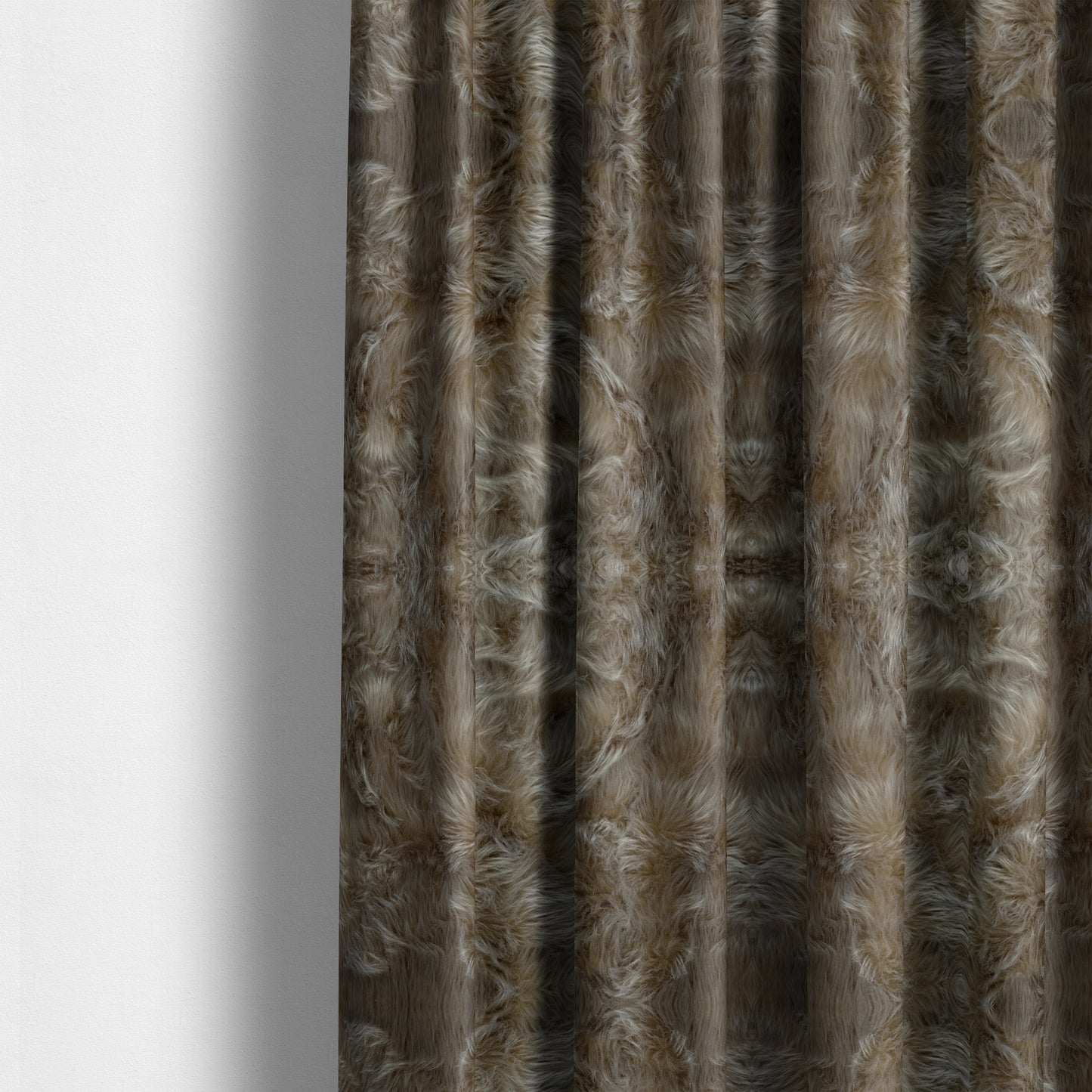 Silkie Faux Fur Material Brown Colour Fabric CTR-2425 - Made To Measure Curtains