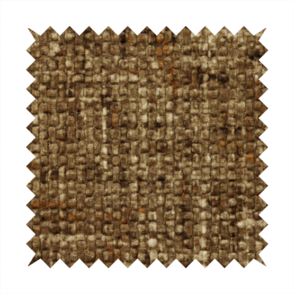 Parson Soft Velour Printed Weave Effect Upholstery Fabric Bronze Colour CTR-2426
