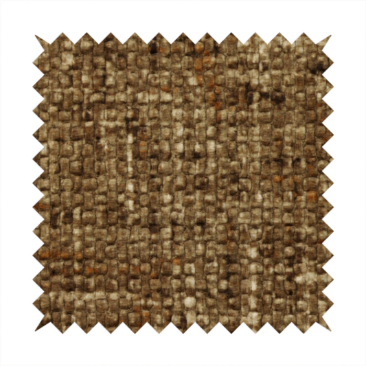 Parson Soft Velour Printed Weave Effect Upholstery Fabric Bronze Colour CTR-2426