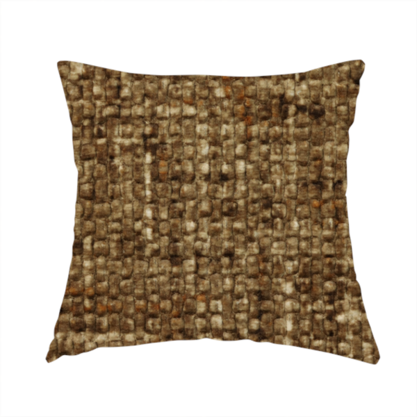 Parson Soft Velour Printed Weave Effect Upholstery Fabric Bronze Colour CTR-2426 - Handmade Cushions