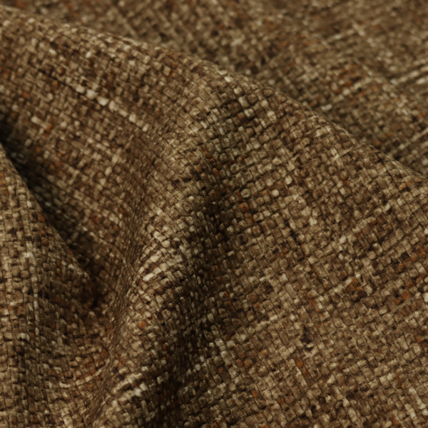 Parson Soft Velour Printed Weave Effect Upholstery Fabric Bronze Colour CTR-2426