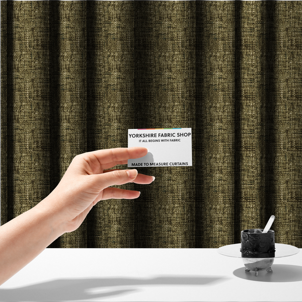 Parson Soft Velour Printed Weave Effect Upholstery Fabric Moss Green Colour CTR-2427 - Made To Measure Curtains