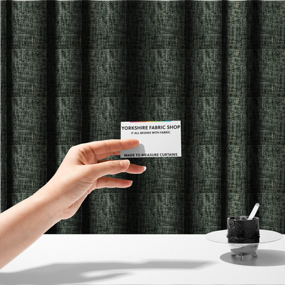 Parson Soft Velour Printed Weave Effect Upholstery Fabric Green Colour CTR-2428 - Made To Measure Curtains