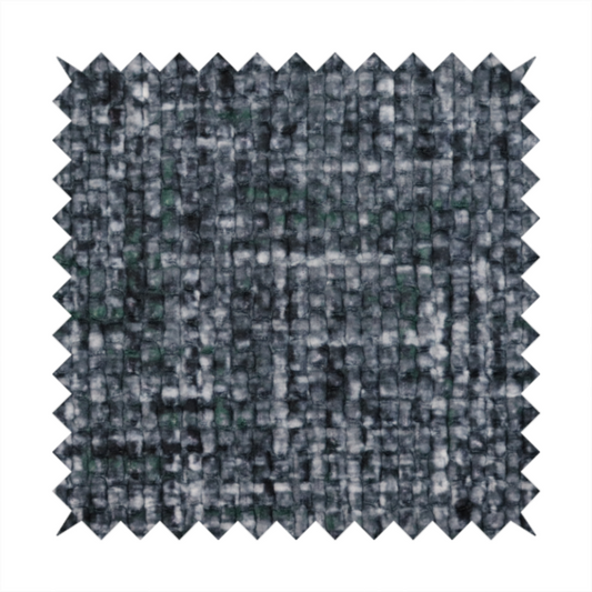 Parson Soft Velour Printed Weave Effect Upholstery Fabric Navy Blue Colour CTR-2429