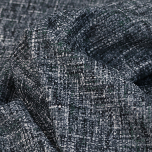 Parson Soft Velour Printed Weave Effect Upholstery Fabric Navy Blue Colour CTR-2429