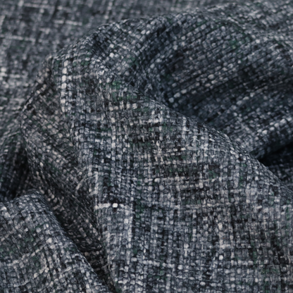 Parson Soft Velour Printed Weave Effect Upholstery Fabric Navy Blue Colour CTR-2429