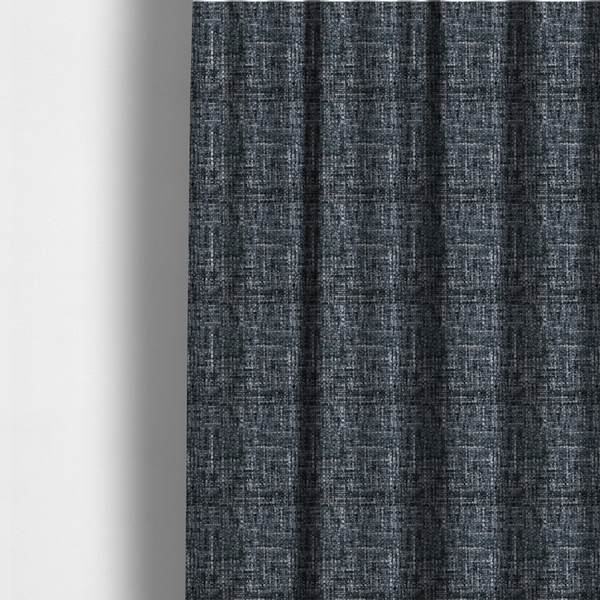 Parson Soft Velour Printed Weave Effect Upholstery Fabric Navy Blue Colour CTR-2429 - Made To Measure Curtains