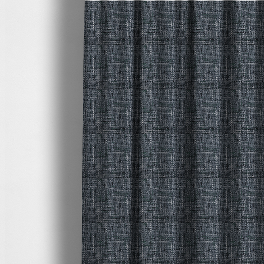 Parson Soft Velour Printed Weave Effect Upholstery Fabric Navy Blue Colour CTR-2429 - Made To Measure Curtains