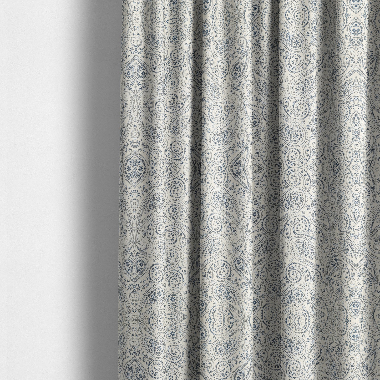 Istanbul Range Of Faint Paisley Pattern In Blue Colour Furnishing Fabric CTR-243 - Made To Measure Curtains