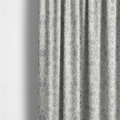 Istanbul Range Of Faint Paisley Pattern In Blue Colour Furnishing Fabric CTR-243 - Made To Measure Curtains