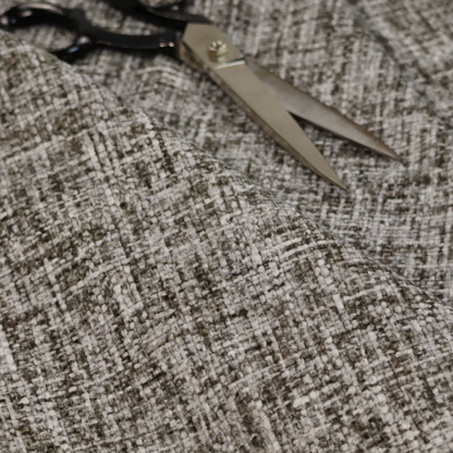 Parson Soft Velour Printed Weave Effect Upholstery Fabric Light Grey Colour CTR-2430