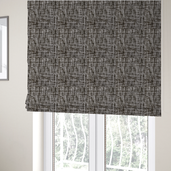 Parson Soft Velour Printed Weave Effect Upholstery Fabric Light Grey Colour CTR-2430 - Roman Blinds