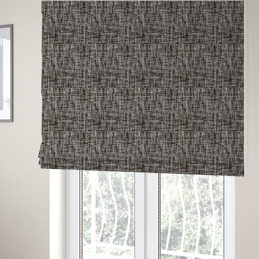 Parson Soft Velour Printed Weave Effect Upholstery Fabric Light Grey Colour CTR-2430 - Roman Blinds