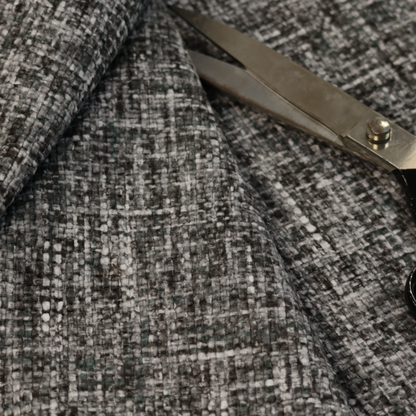 Parson Soft Velour Printed Weave Effect Upholstery Fabric Grey Colour CTR-2431