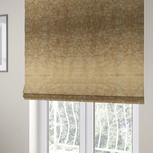 Brooklyn Marble Pattern Velvet Golden Brown Upholstery Fabric CTR-2431 - Roman Blinds