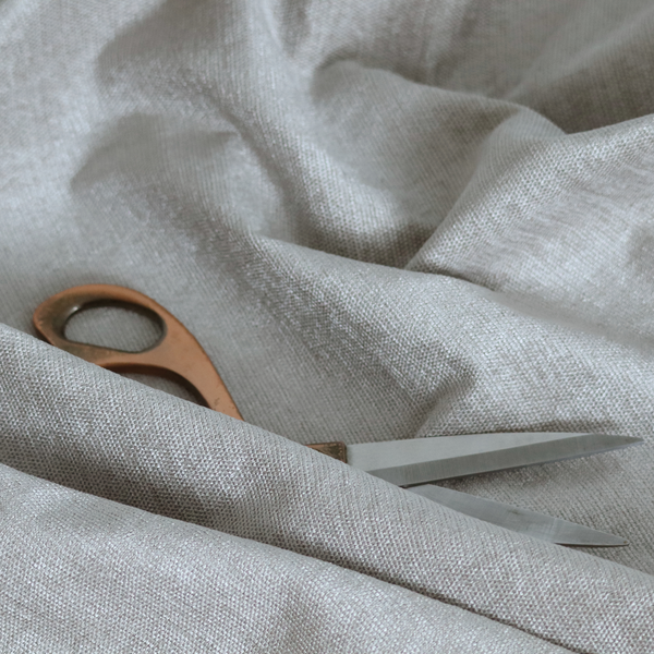 Lima Plain Smooth Textured Chenille In Beige Colour Upholstery Fabric CTR-2434