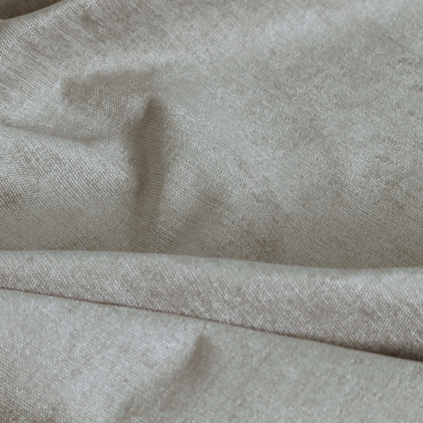 Lima Plain Smooth Textured Chenille In Beige Colour Upholstery Fabric CTR-2434