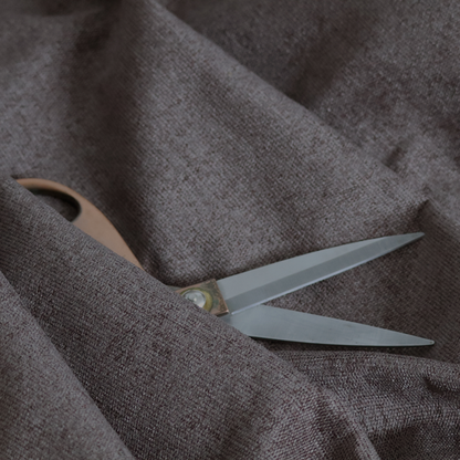 Lima Plain Smooth Textured Chenille In Brown Colour Upholstery Fabric CTR-2436