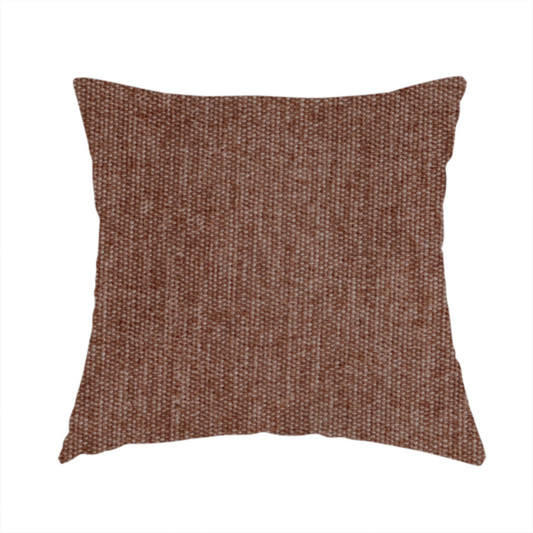 Lima Plain Smooth Textured Chenille In Orange Colour Upholstery Fabric CTR-2438 - Handmade Cushions
