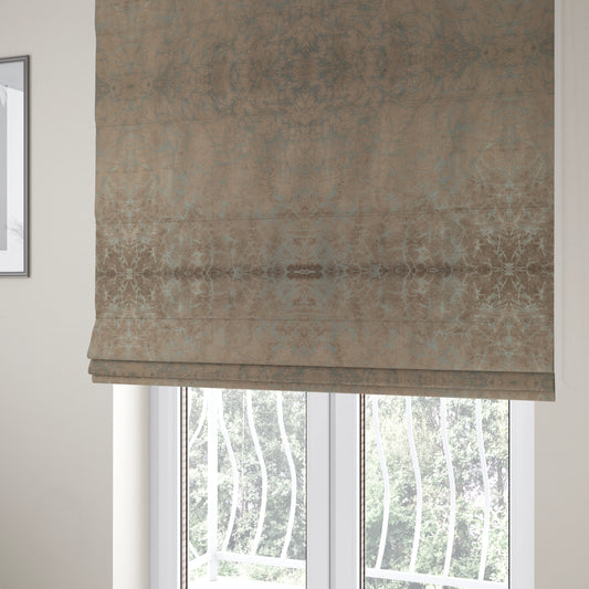 Brooklyn Marble Pattern Velvet Brown Upholstery Fabric CTR-2438 - Roman Blinds