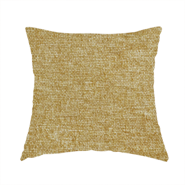 Lima Plain Smooth Textured Chenille In Yellow Colour Upholstery Fabric CTR-2439 - Handmade Cushions