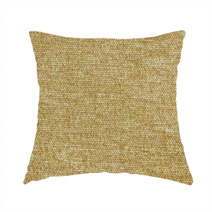 Lima Plain Smooth Textured Chenille In Yellow Colour Upholstery Fabric CTR-2439 - Handmade Cushions