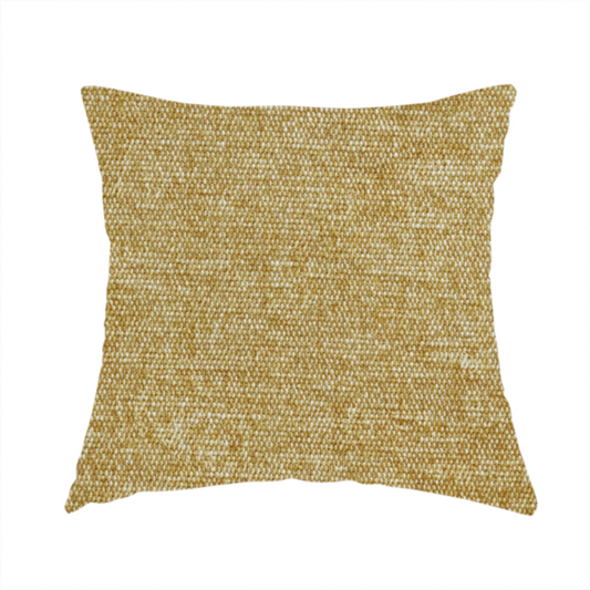Lima Plain Smooth Textured Chenille In Yellow Colour Upholstery Fabric CTR-2439 - Handmade Cushions