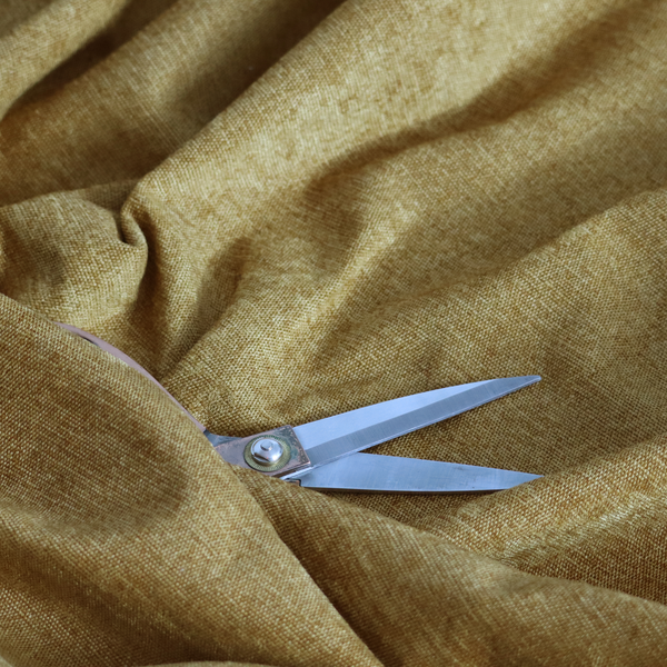 Lima Plain Smooth Textured Chenille In Yellow Colour Upholstery Fabric CTR-2439