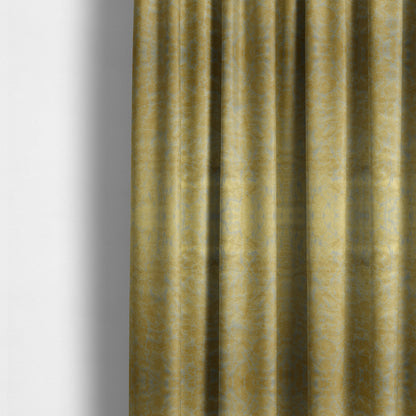 Brooklyn Marble Pattern Velvet Yellow Upholstery Fabric CTR-2439 - Made To Measure Curtains