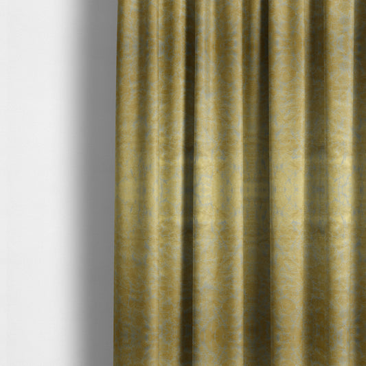 Brooklyn Marble Pattern Velvet Yellow Upholstery Fabric CTR-2439 - Made To Measure Curtains