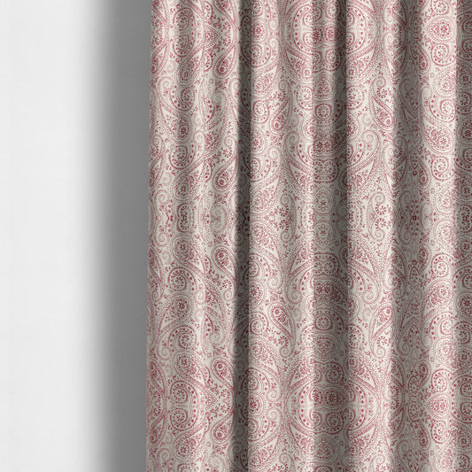 Istanbul Range Of Faint Paisley Pattern In Red Colour Furnishing Fabric CTR-244 - Made To Measure Curtains