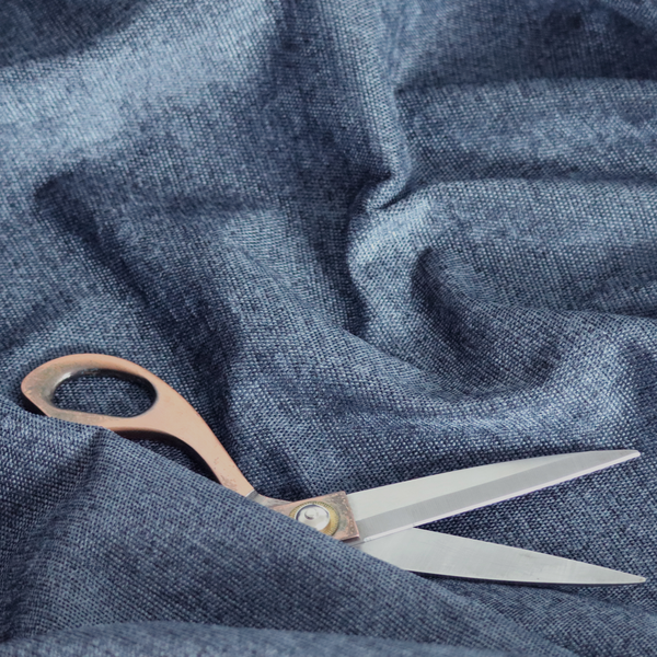 Lima Plain Smooth Textured Chenille In Dark Blue Colour Upholstery Fabric CTR-2441